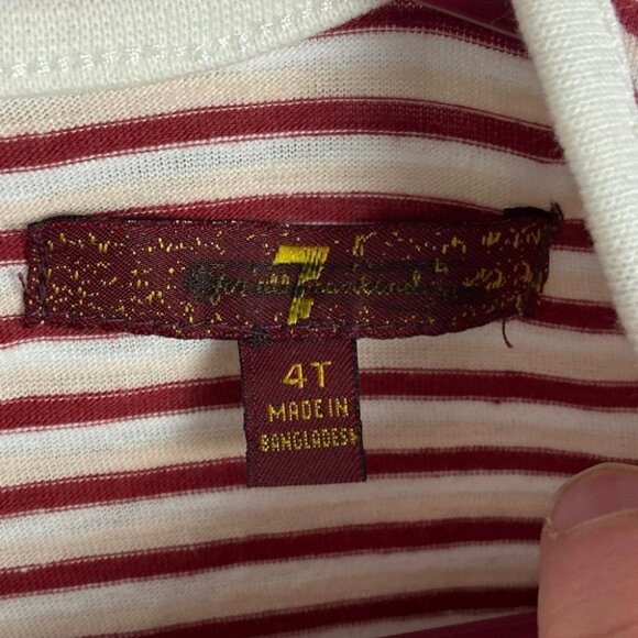 NEW 7 For All Mankind Toddler Striped Ruffle Top and Faux Fur Fuzzy Pink Jacket - Picture 11 of 15